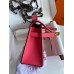 Hermes Kelly Pochette Handmade Bag In Rose Lipstick Epsom Calfskin