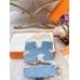 Hermes Womens Chypre Sandals in Blue Suede with Shearling