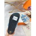 Hermes Womens Chypre Sandals in Blue Suede with Shearling