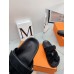 Hermes Womens Chypre Sandals In Black Suede Calfskin