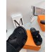 Hermes Womens Chypre Sandals In Black Suede Calfskin