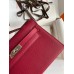 Hermes Kelly Pochette Handmade Bag In Ruby Epsom Calfskin