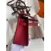 Hermes Kelly Pochette Handmade Bag In Ruby Epsom Calfskin