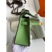 Hermes Kelly Pochette Handmade Bag In Vert Cypres Epsom Calfskin