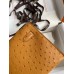 Hermes Kelly Pochette Handmade Bag In Sesame Ostrich Leather