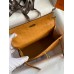 Hermes Kelly Pochette Handmade Bag In Sesame Ostrich Leather