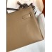 Hermes Kelly Pochette Handmade Bag In Biscuit Swift Calfskin