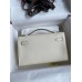 Hermes Kelly Pochette Handmade Bag In Nata Swift Calfskin