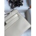 Hermes Kelly Pochette Handmade Bag In Nata Swift Calfskin