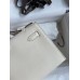 Hermes Kelly Pochette Handmade Bag In Nata Swift Calfskin