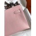 Hermes Kelly Pochette Handmade Bag In Rose Sakura Swift Calfskin