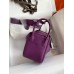 Hermes Mini Lindy Handmade Bag In Anemone Clemence Leather