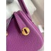 Hermes Mini Lindy Handmade Bag In Anemone Clemence Leather