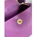 Hermes Mini Lindy Handmade Bag In Anemone Clemence Leather