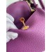 Hermes Mini Lindy Handmade Bag In Anemone Clemence Leather