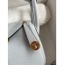 Hermes Mini Lindy Handmade Bag In Blue Brume Clemence Leather