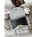 Hermes Mini Lindy Handmade Bag In Blue Brume Clemence Leather