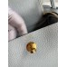 Hermes Mini Lindy Handmade Bag In Blue Brume Clemence Leather
