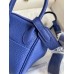 Hermes Mini Lindy Handmade Bag In Blue Electric Clemence Leather