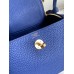 Hermes Mini Lindy Handmade Bag In Blue Electric Clemence Leather