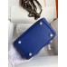 Hermes Mini Lindy Handmade Bag In Blue Electric Clemence Leather