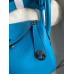 Hermes Mini Lindy Handmade Bag In Blue Frida Clemence Leather