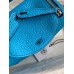Hermes Mini Lindy Handmade Bag In Blue Frida Clemence Leather