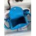 Hermes Mini Lindy Handmade Bag In Blue Frida Clemence Leather