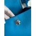 Hermes Mini Lindy Handmade Bag In Blue Frida Clemence Leather