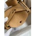 Hermes Mini Lindy Handmade Bag In Biscuit Clemence Leather