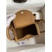 Hermes Mini Lindy Handmade Bag In Biscuit Clemence Leather