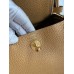 Hermes Mini Lindy Handmade Bag In Biscuit Clemence Leather