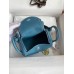 Hermes Mini Lindy Handmade Bag In Blue Jean Clemence Leather