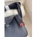Hermes Mini Lindy Handmade Bag In Blue Nuit HHL19clbnClemence Leather