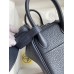 Hermes Mini Lindy Handmade Bag In Blue Nuit HHL19clbnClemence Leather