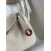 Hermes Mini Lindy Handmade Bag In Craie Clemence Leather