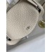 Hermes Mini Lindy Handmade Bag In Craie Clemence Leather