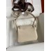 Hermes Mini Lindy Handmade Bag In Craie Clemence Leather