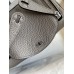 Hermes Mini Lindy Handmade Bag In Etain Clemence Leather