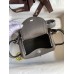 Hermes Mini Lindy Handmade Bag In Etain Clemence Leather