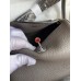 Hermes Mini Lindy Handmade Bag In Etain Clemence Leather