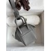 Hermes Mini Lindy Handmade Bag In Gris Meyer Clemence Leather