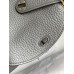 Hermes Mini Lindy Handmade Bag In Gris Meyer Clemence Leather
