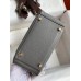 Hermes Mini Lindy Handmade Bag In Gris Meyer Clemence Leather