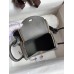 Hermes Mini Lindy Handmade Bag In Gris Meyer Clemence Leather