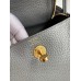 Hermes Mini Lindy Handmade Bag In Gris Meyer Clemence Leather