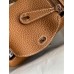 Hermes Mini Lindy Handmade Bag In Gold Clemence Leather