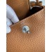 Hermes Mini Lindy Handmade Bag In Gold Clemence Leather