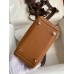 Hermes Mini Lindy Handmade Bag In Gold Clemence Leather