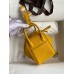 Hermes Mini Lindy Handmade Bag In Jaune Ambre Clemence Leather